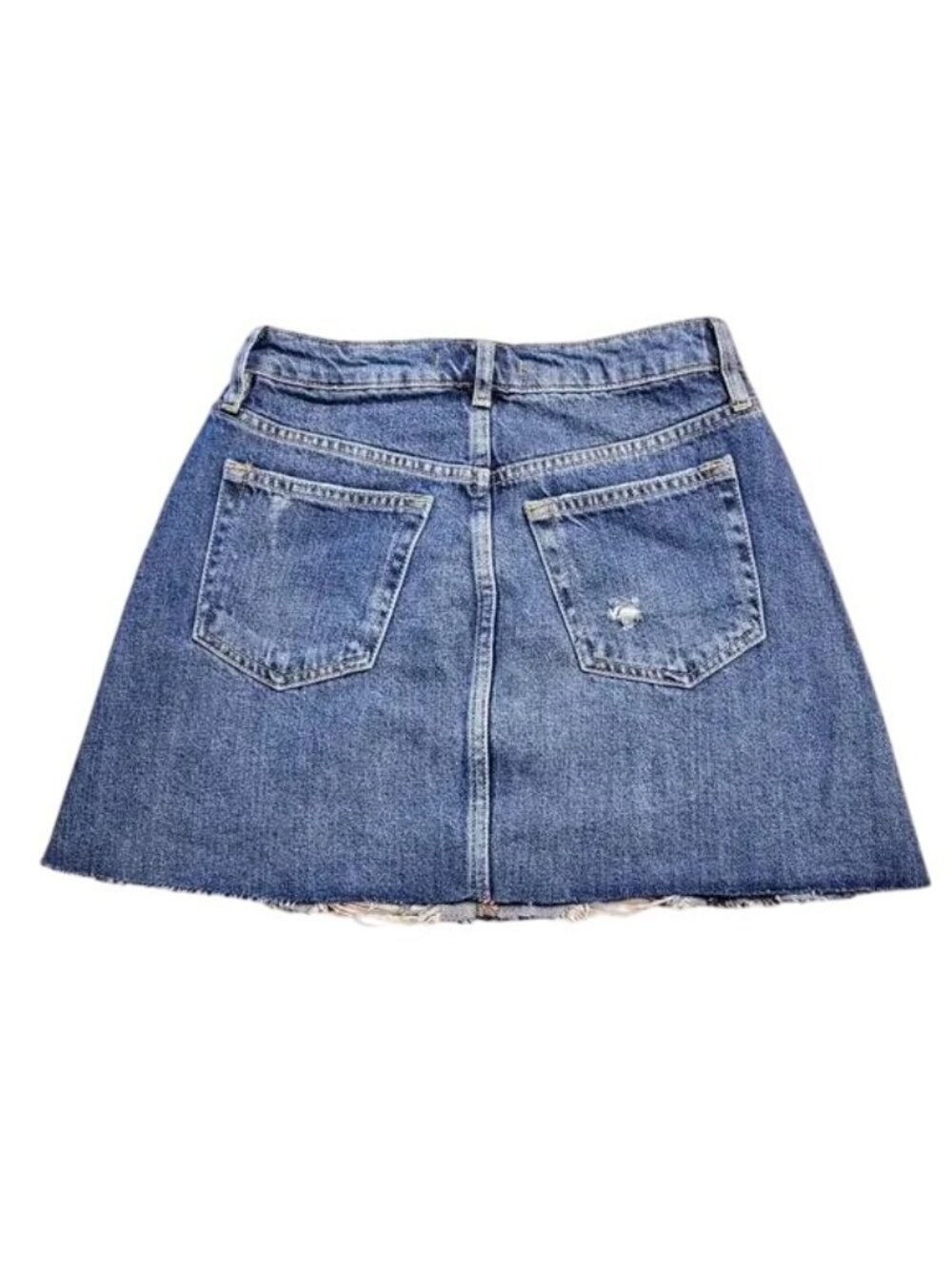 Free People Harvey Blue Distressed Mini Skirt - Picture 5 of 7